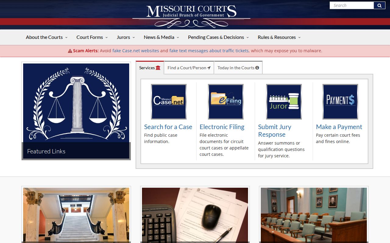 Ozark County court docket access through Missouri Courts and Case.net